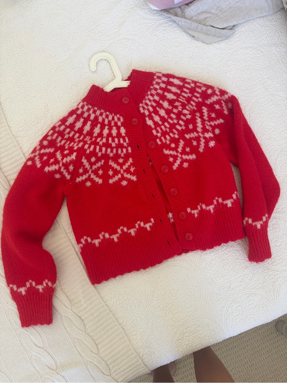 Universal Thread Red Fair Isle Button-Up Cardigan